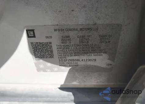 2020 Chevrolet Bolt Ev Fwd Premier from USA, damaged, VIN 1G1FZ6S08L4123079